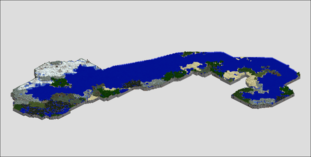 Удалённый вид: расстановка исследованных чанков на карте