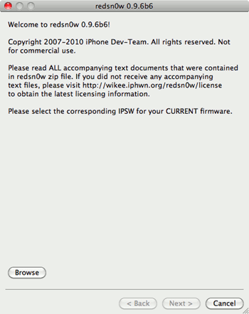 redsn0w — выбор IPSW