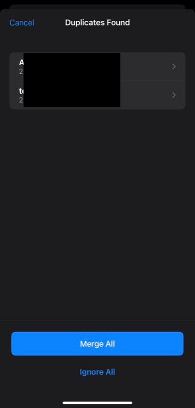 Подсказка для массового объединения контактов