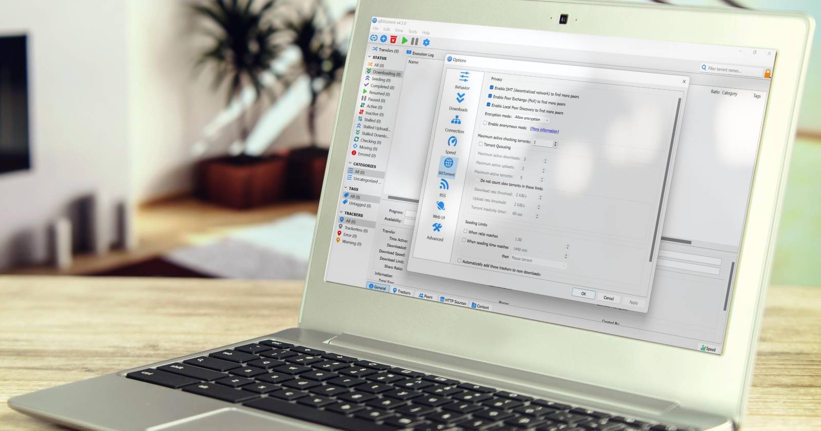 Ускорение загрузок в qBittorrent