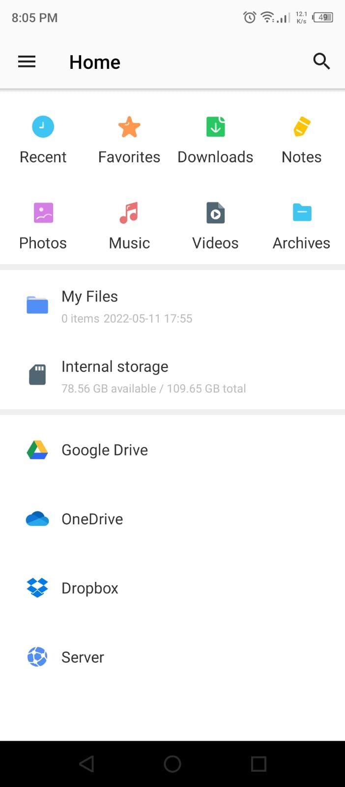 WinZip — главный экран