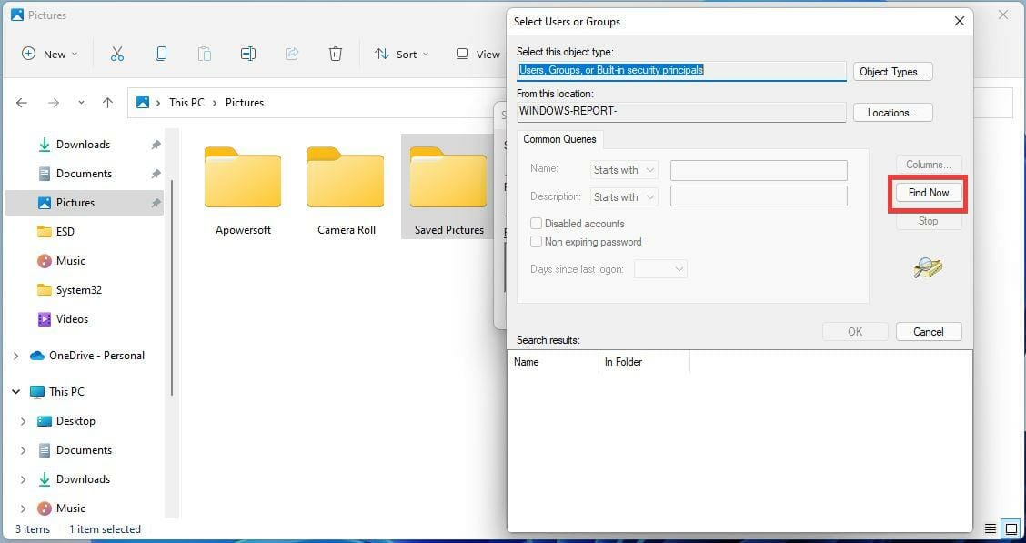 Результаты поиска пользователей с выделенной группой Everyone