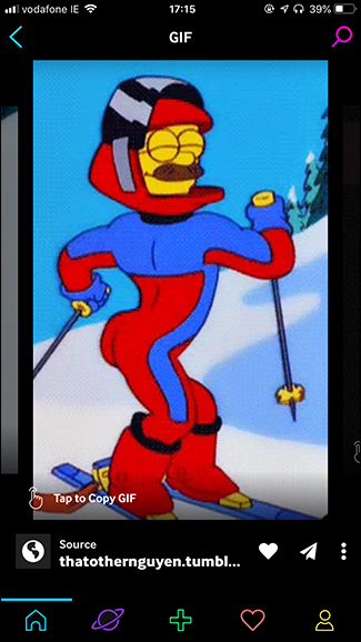 Выбранный GIF в приложении GIPHY