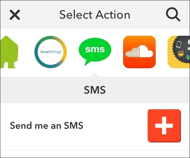 Список приложений для настройки действия