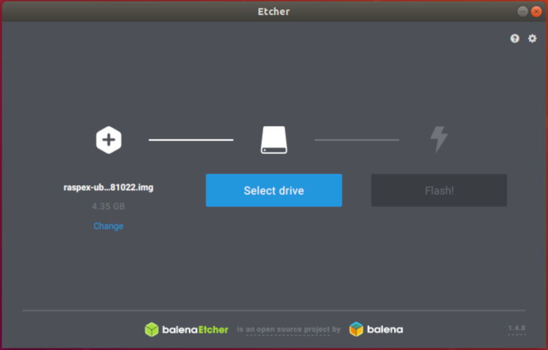 Запись RaspEX в Etcher