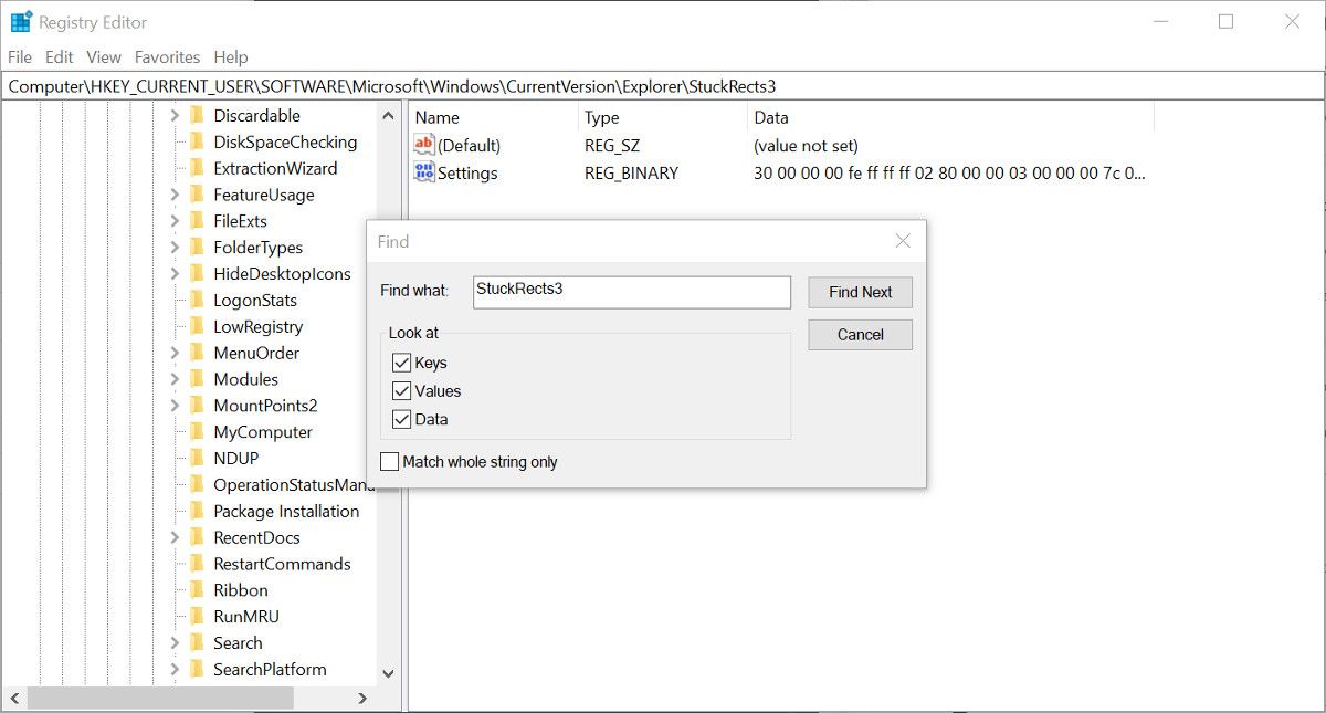 Функция «Найти» в Редакторе реестра