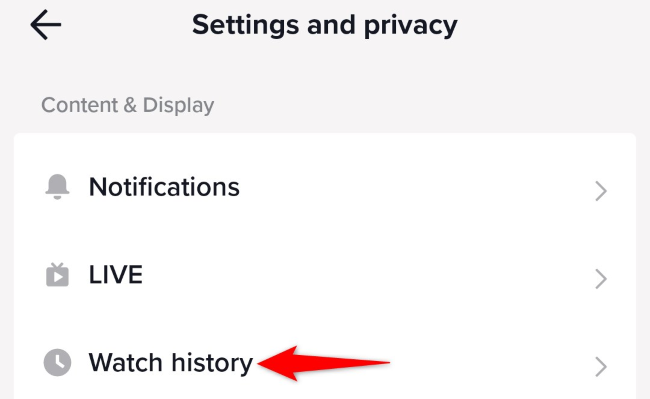 Выберите «История просмотров».