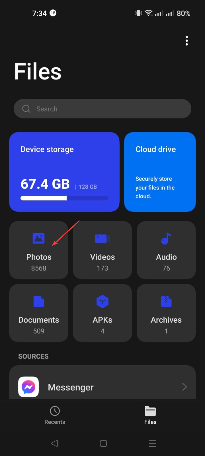 Папка Discord в разделе Photos на Android