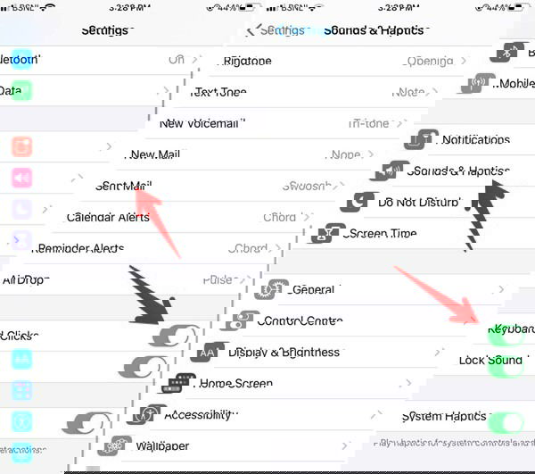 Отключение звука клавиатуры iPhone