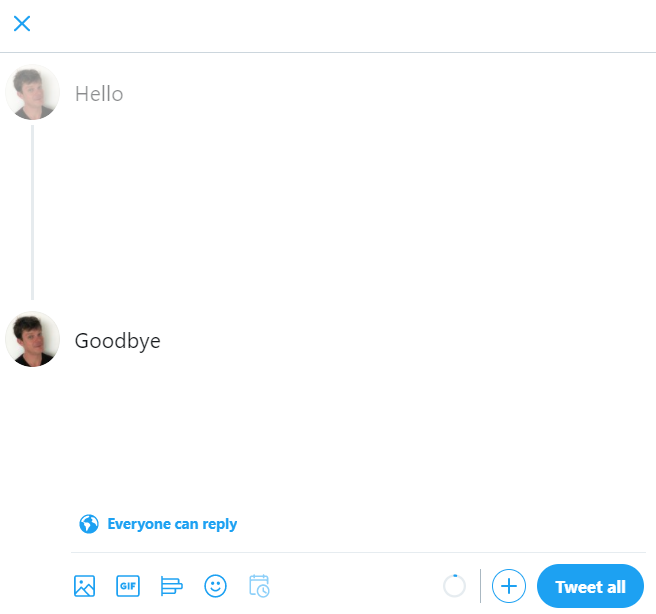 Пример треда в X