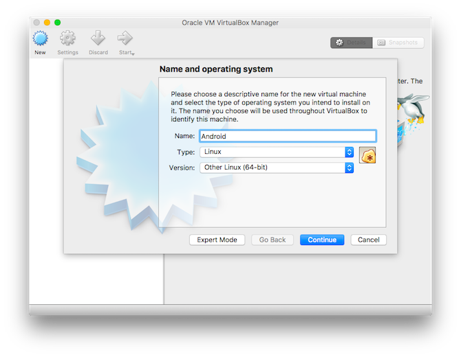 Создание виртуальной машины VirtualBox на macOS
