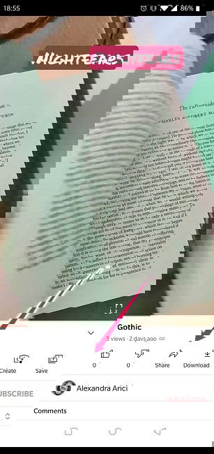 Кнопка Поделиться для Short в YouTube