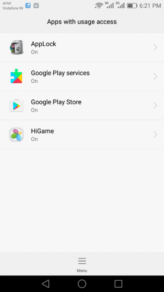Запрос разрешений AppLock на доступ к использованию приложений