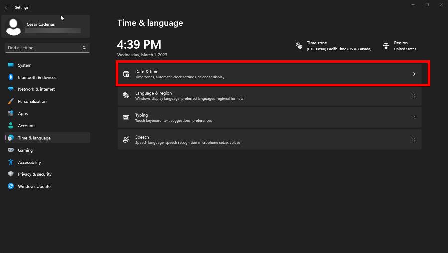 Параметры даты и времени в Windows
