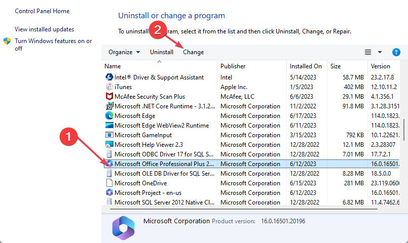 Запуск восстановления Microsoft 365