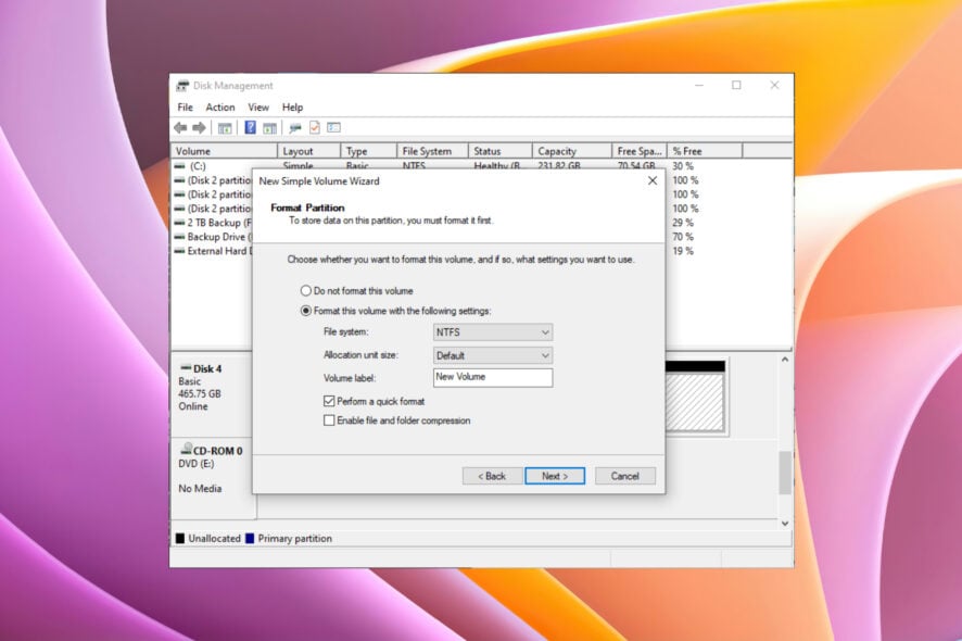 Formattare hard disk esterno non visibile su Windows