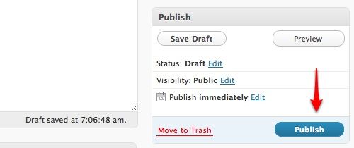 Кнопка публикации поста