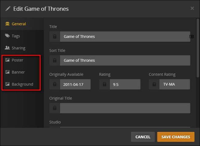 Выбор постера для сериала в Plex
