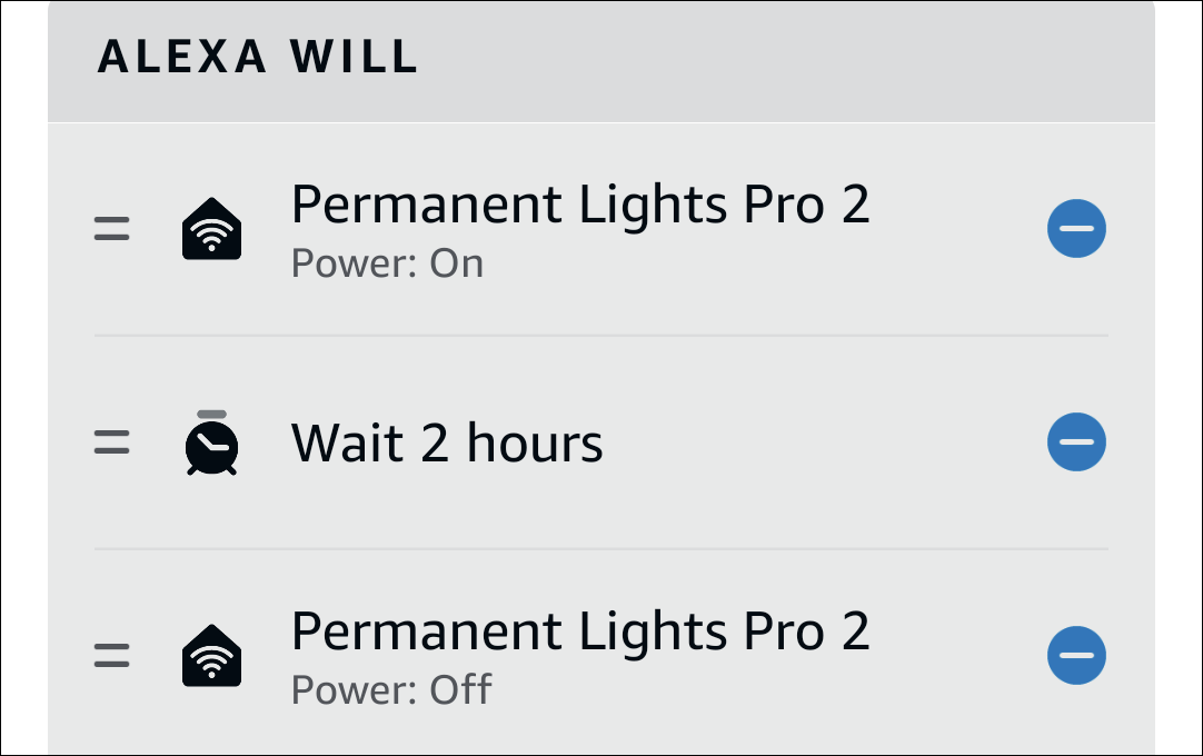 Alexa routine with a delay.