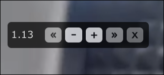 Панель управления расширения Video Speed Controller в левом верхнем углу видеоплеера