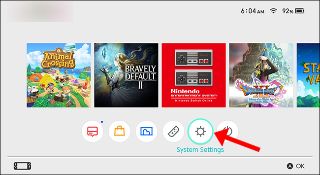 Системные настройки Nintendo Switch