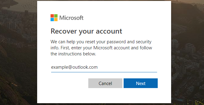 Восстановление учётной записи Microsoft