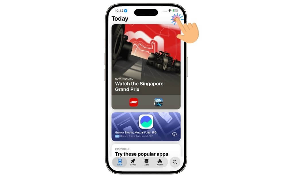 Profilbild im App Store antippen