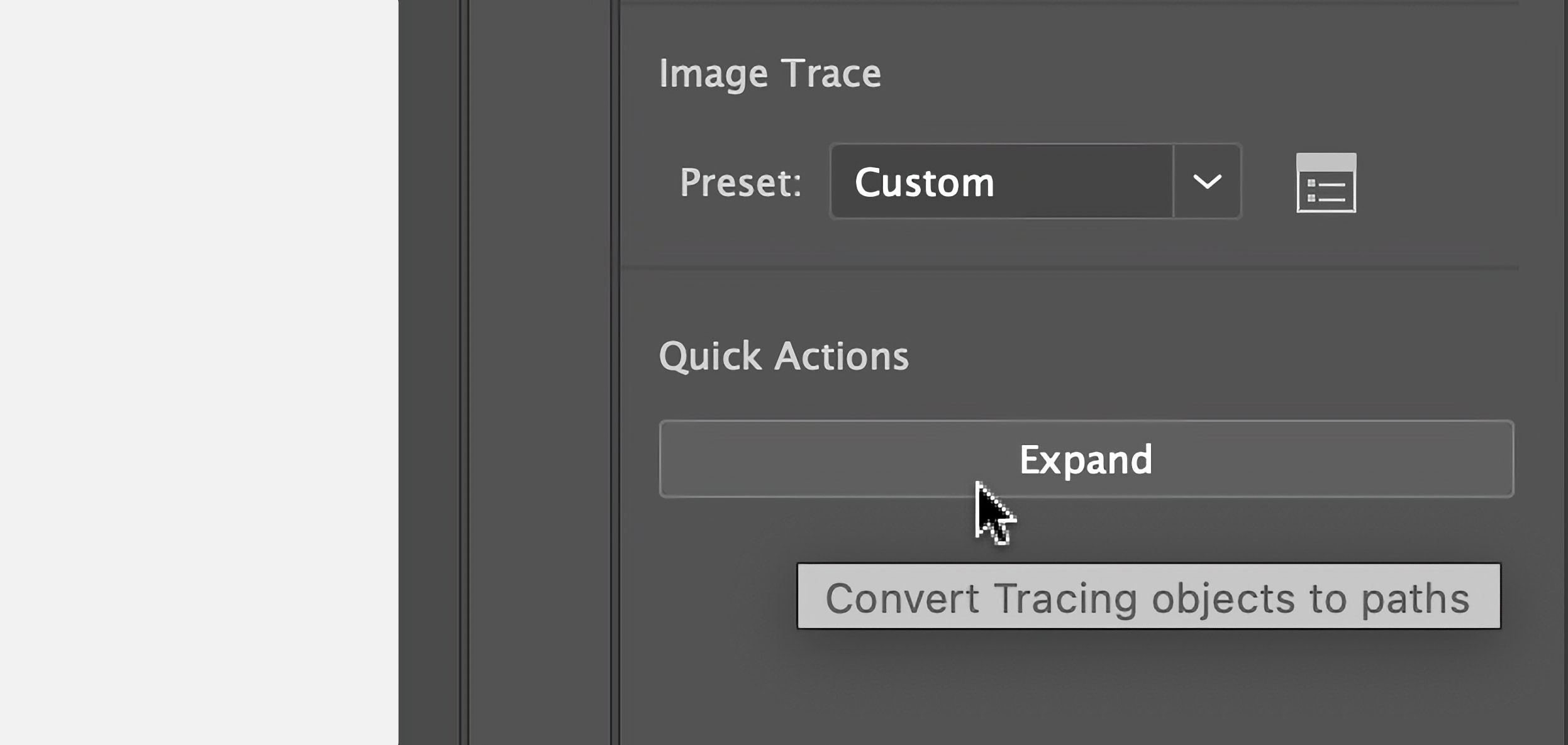 кнопка развернуть для получения редактируемых путей