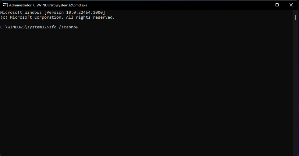 Результат сканирования SFC