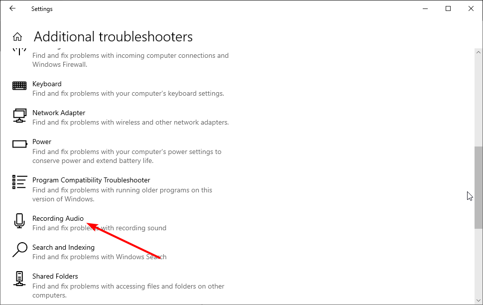 recording audio option windows voice recorder not working