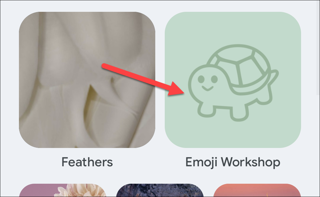Список обоев с инструментом Emoji Workshop.