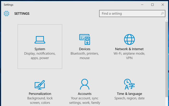 Раздел Система в Параметрах Windows