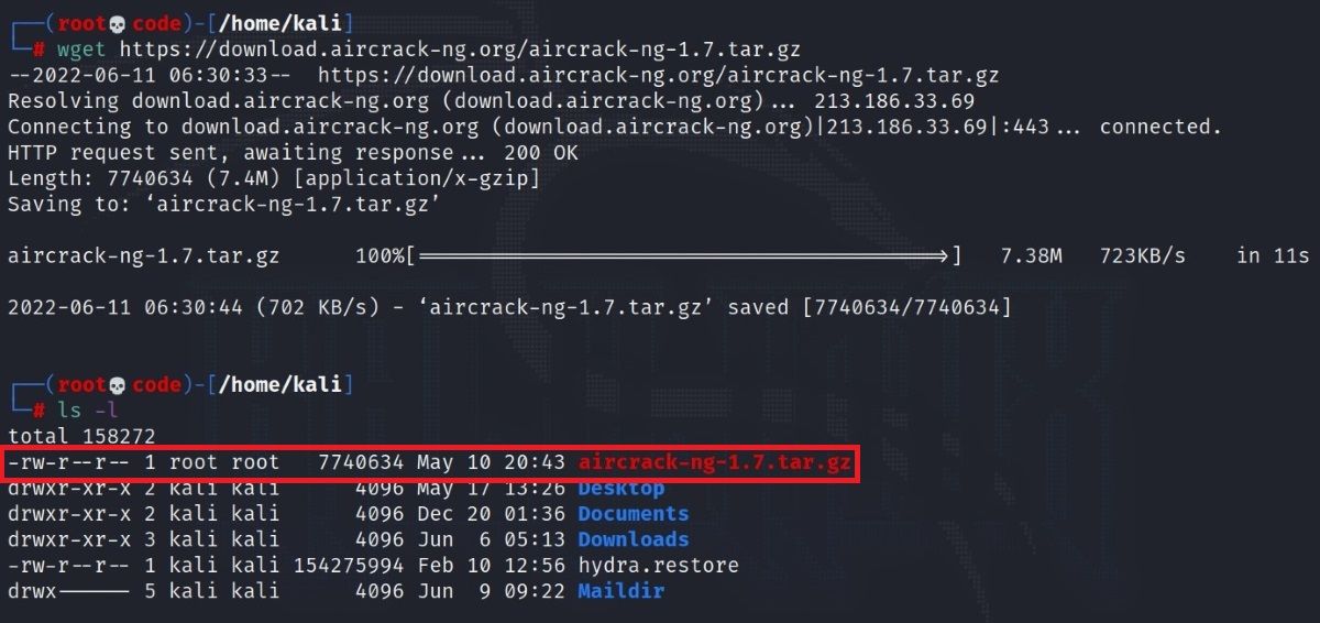 Загрузка файла одной командой wget