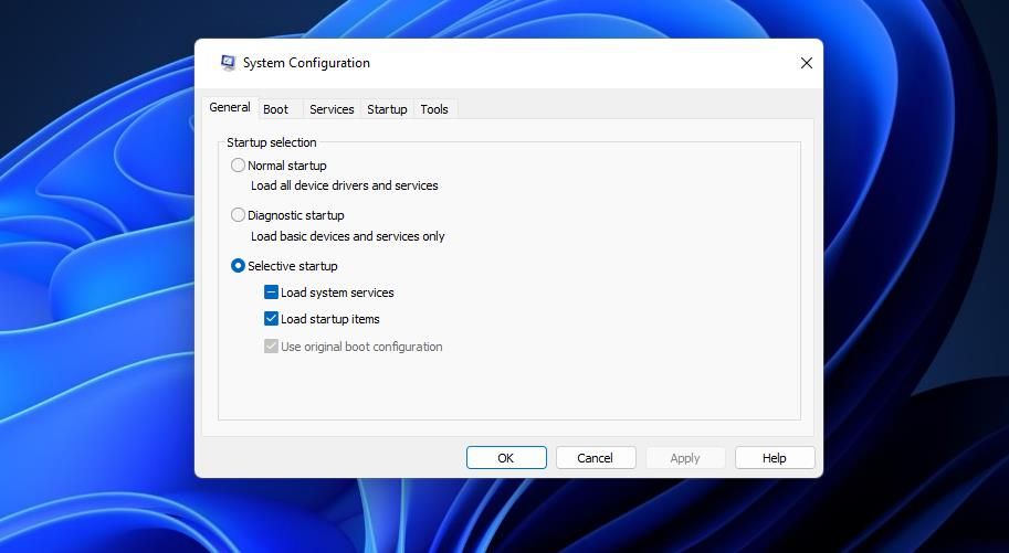 The Load startup item checkbox