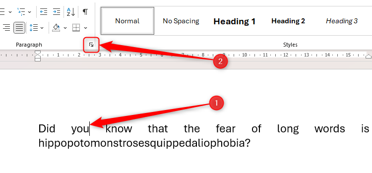 Курсор в абзаце, запускающая кнопка диалога Абзац выделена.