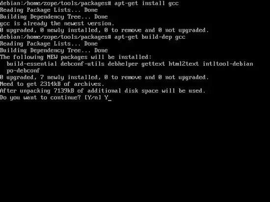 Установка зависимостей через apt-get