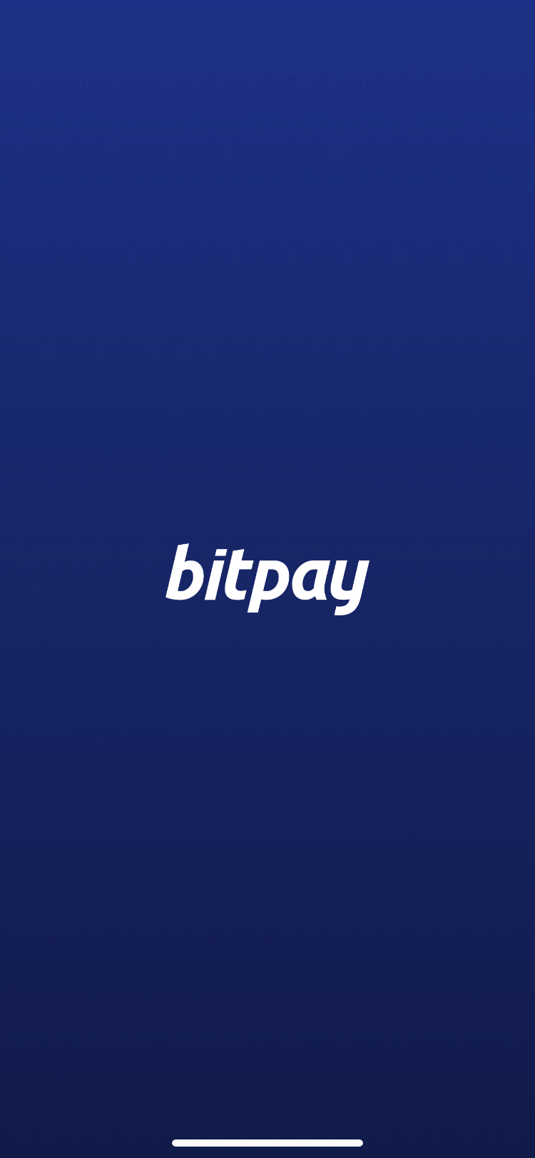 Экран запуска BitPay.