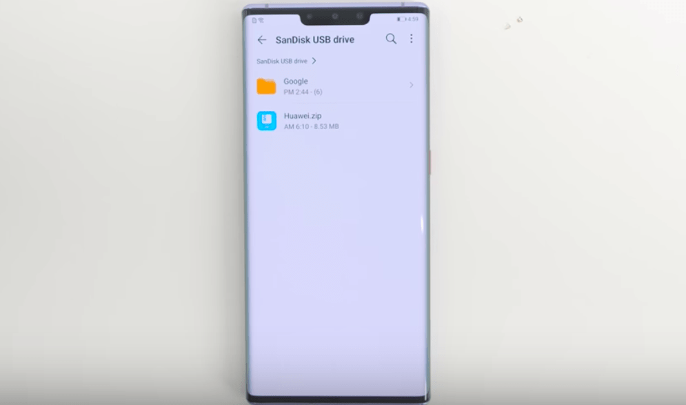 Pendrive com pastas Google e huawei.zip