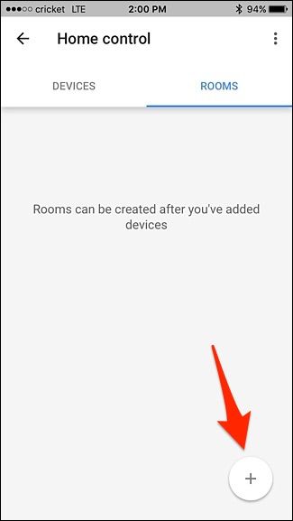 Создание новой комнаты в Google Home