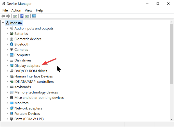 Диспетчер устройств: раздел Видеоадаптеры