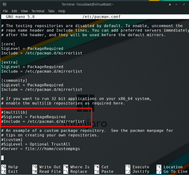 Раздел multilib в pacman.conf
