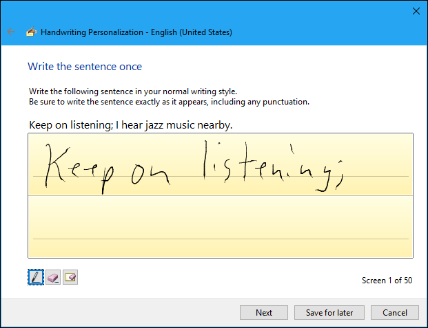 Пример страницы ввода предложений для обучения