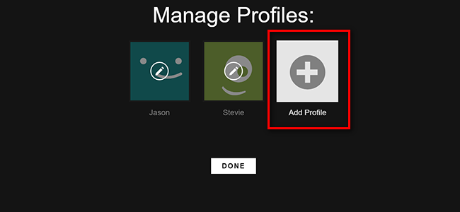 Добавление нового профиля в Netflix