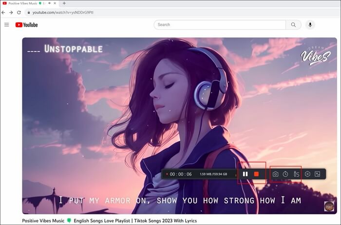 Кнопка REC и инструменты паузы, стоп, скриншота и аннотаций