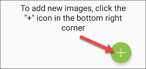 Нажмите «+», чтобы добавить изображения в альбом