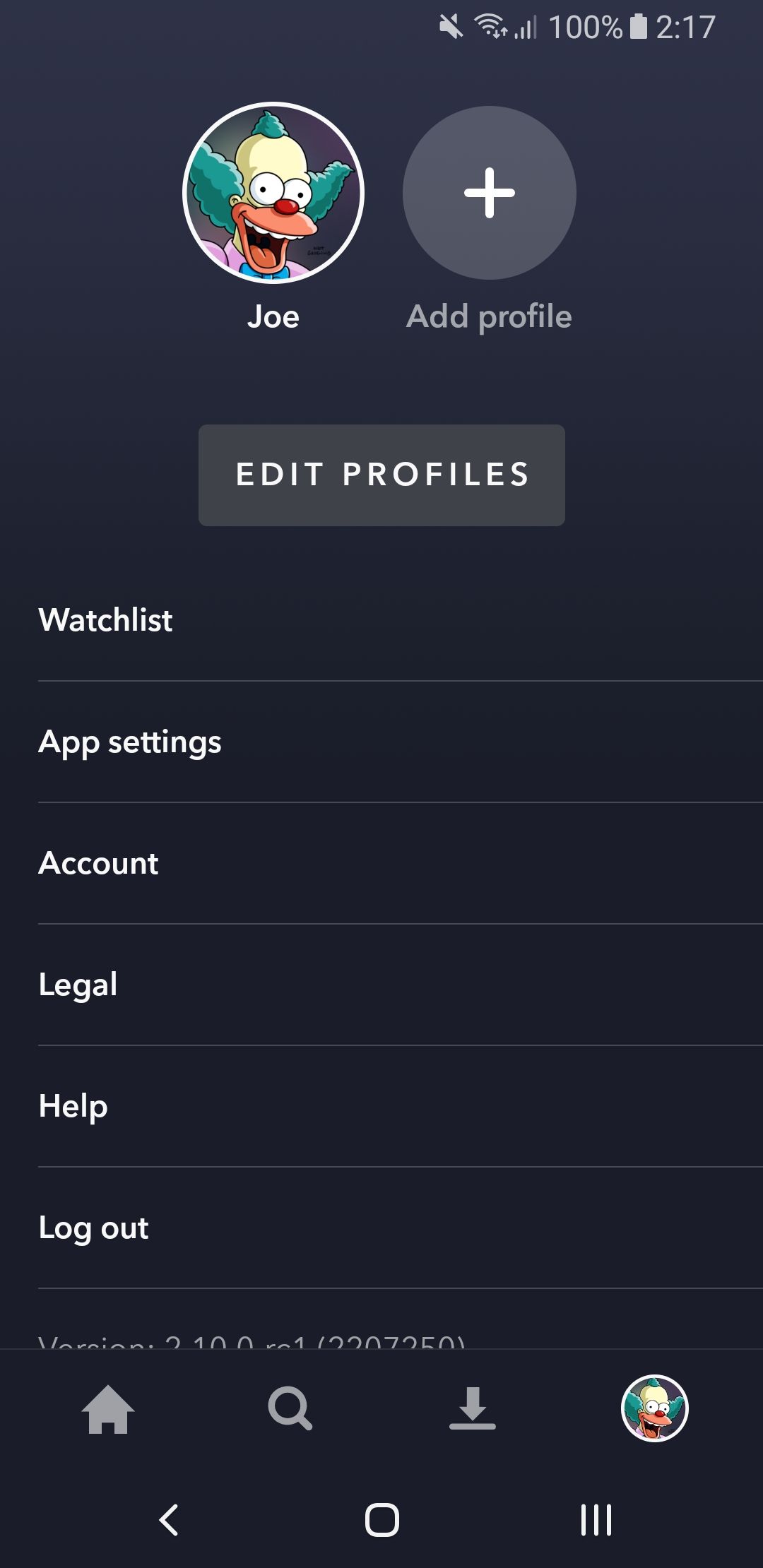Настройки Disney+ на мобильном телефоне