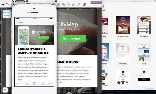 Мобильный и десктопный предпросмотр слева и справа