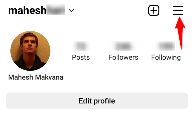 Выберите три горизонтальные линии в правом верхнем углу.
