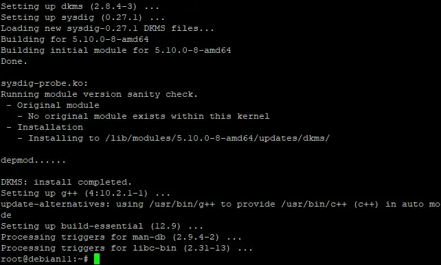 Процесс установки Sysdig на Debian 11