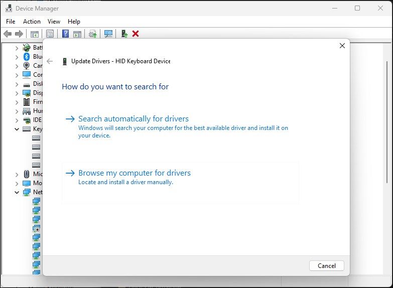 Поиск драйверов в Диспетчере устройств
